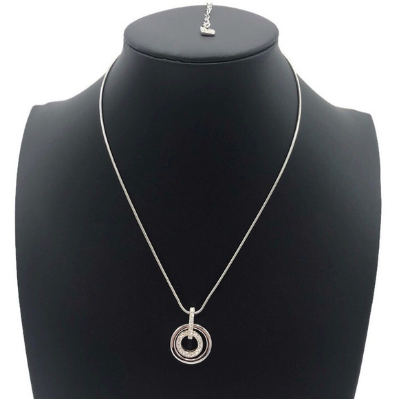 Swarovski Crystal Double Circle Pendant 
